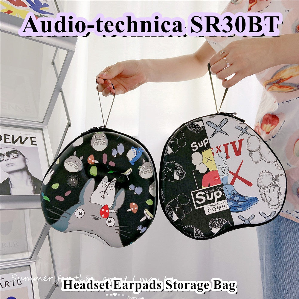 For Audio-technica SR30BT Headphone Case Cartoon Creative Patterns Headset Earpads Storage Bag Casing Box