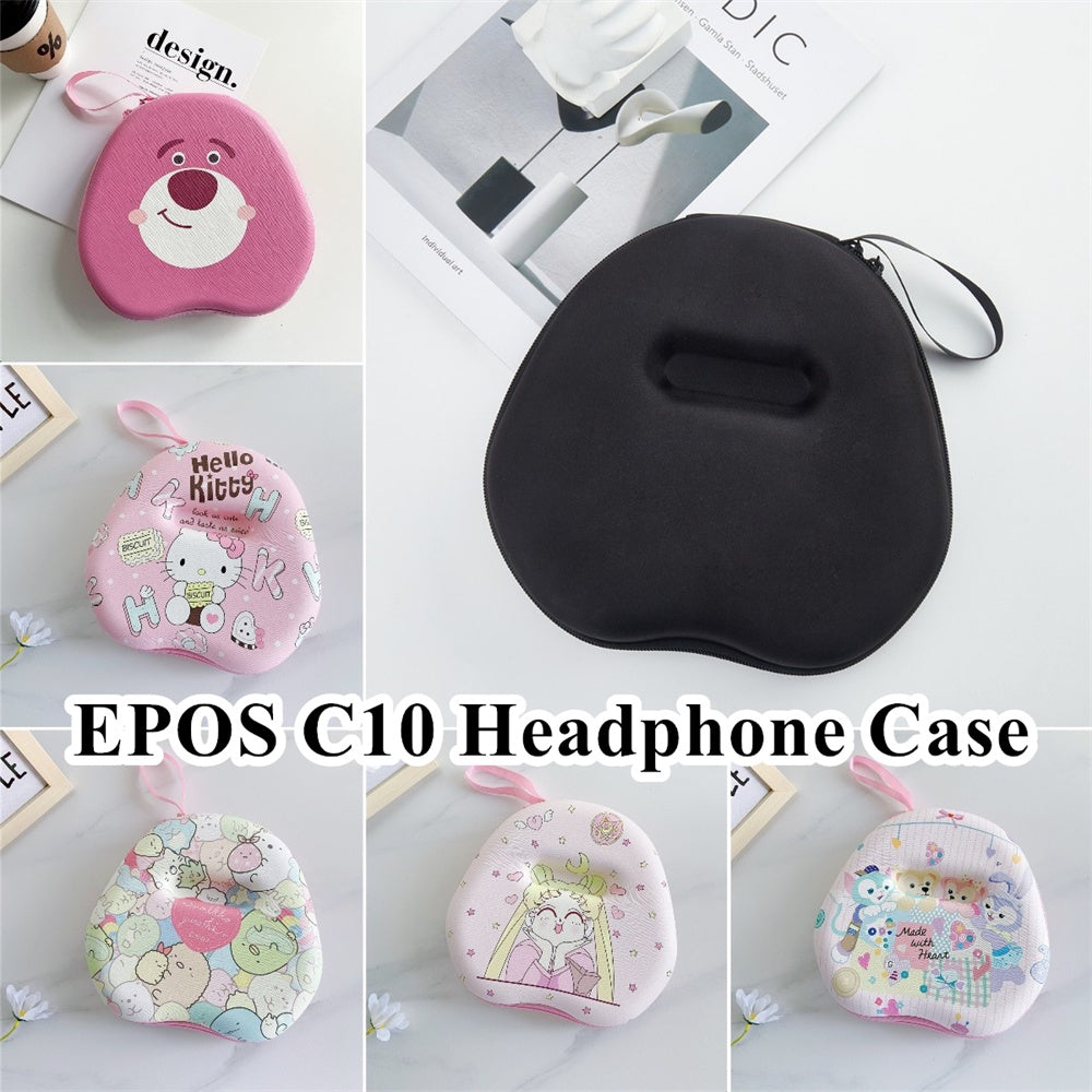 For EPOS C10 Headphone Case Cartoon Creative Patterns Headset Earpads Storage Bag Casing Box