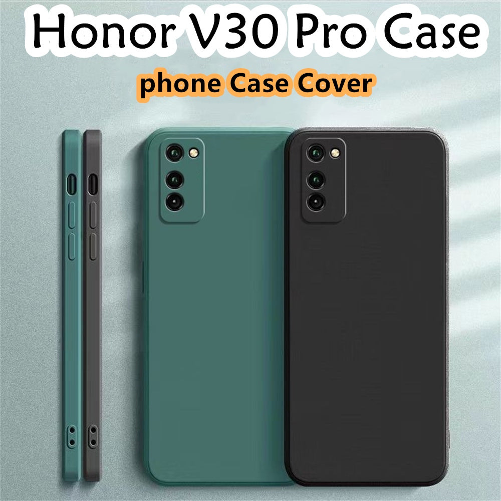 For Honor V30 Pro Cover Drop and wear resistant Silicone Full Case Classic Simple Solid Color Phone Case Cover