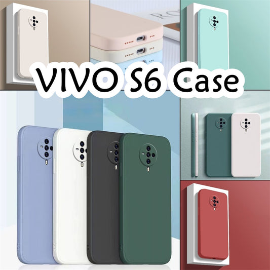 For VIVO S6 Cover Drop and wear resistant Silicone Full Case Classic Simple Solid Color Phone Case Cover