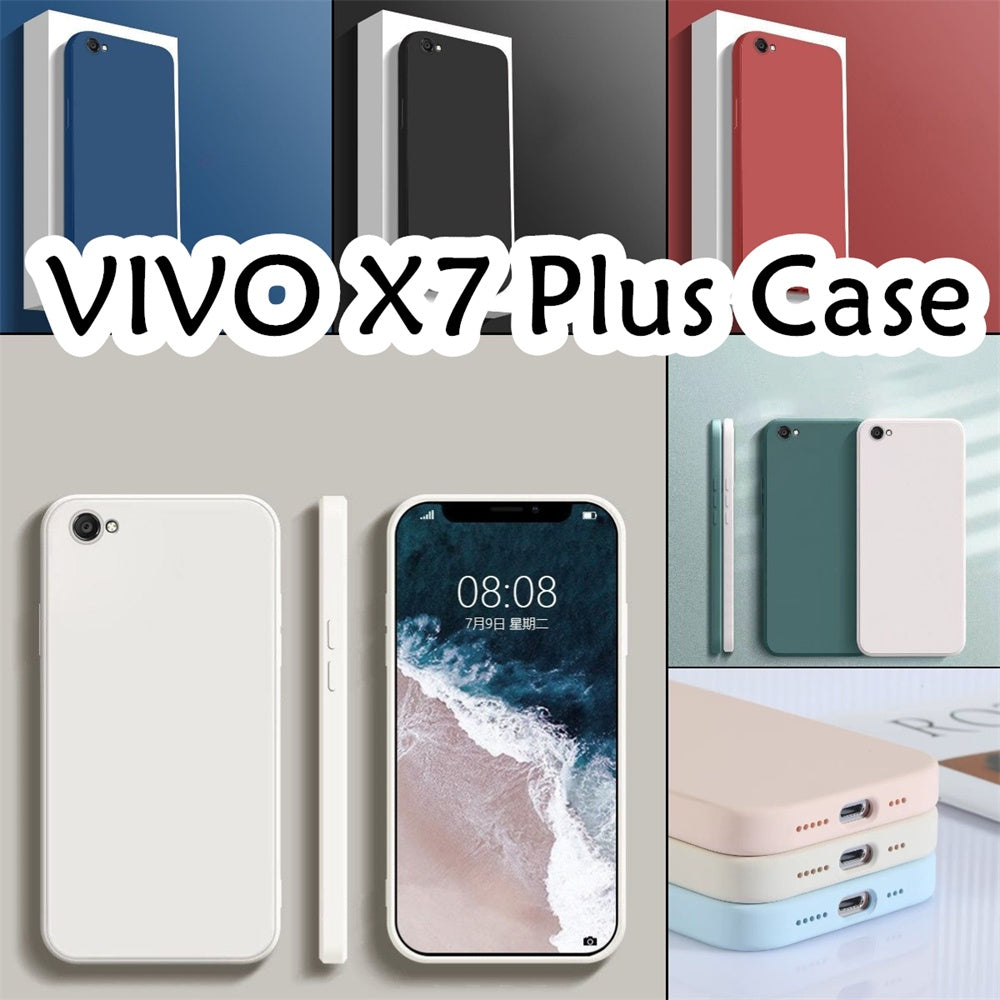 For VIVO X7 Plus Cover Drop and wear resistant Silicone Full Case Classic Simple Solid Color Phone Case Cover