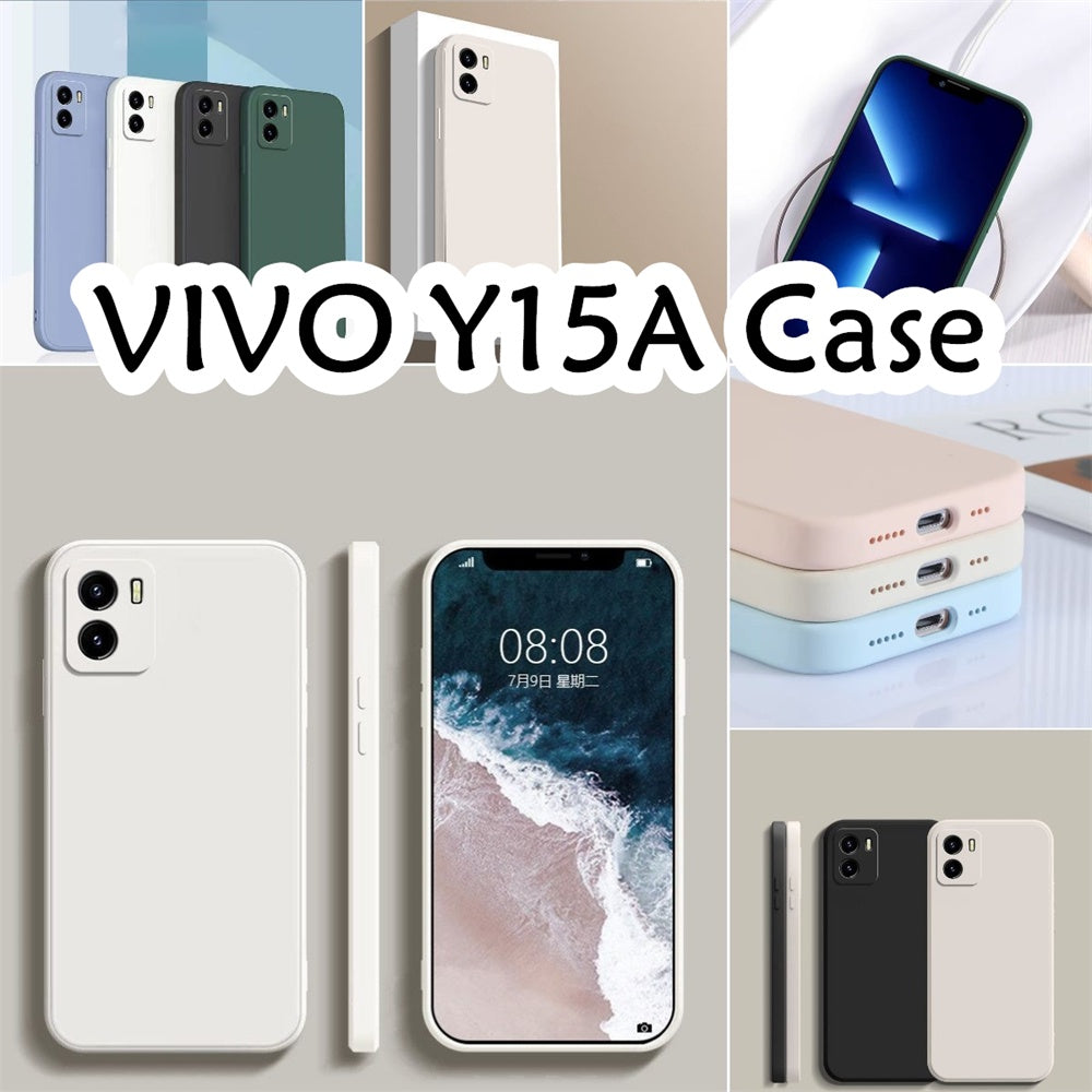 For VIVO Y15A Cover Drop and wear resistant Silicone Full Case Classic Simple Solid Color Phone Case Cover