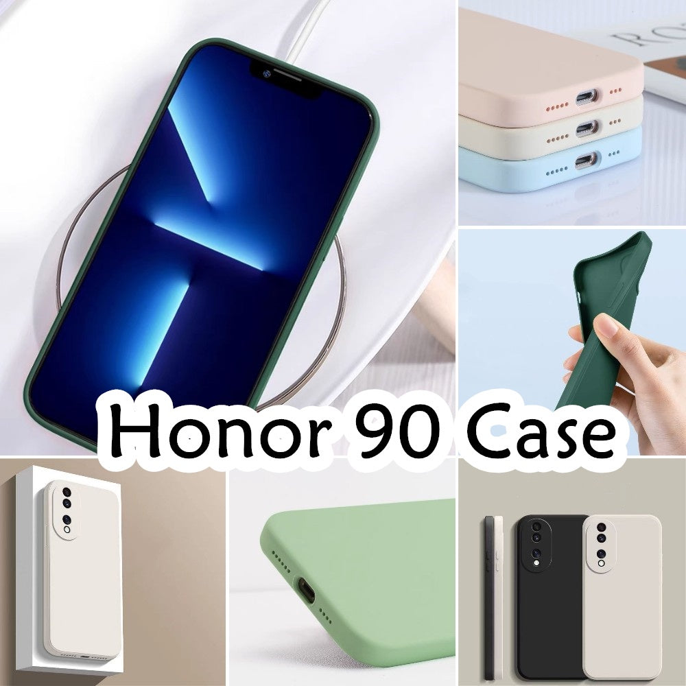 For Honor 90 Cover Drop and wear resistant Silicone Full Case Classic Simple Solid Color Phone Case Cover