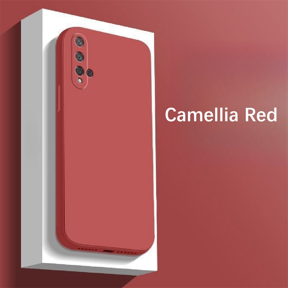 For Huawei Nova 5T Cover Drop and wear resistant Silicone Full Case Classic Simple Solid Color Phone Case Cover