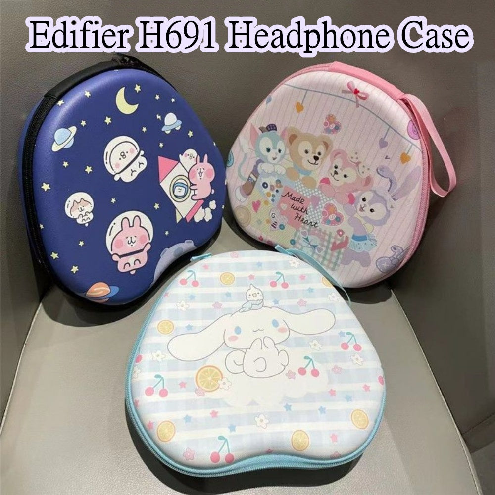 For Edifier H691 Headphone Case Cartoon Creative Patterns Headset Earpads Storage Bag Casing Box