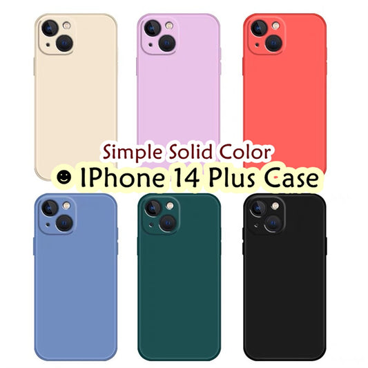 For IPhone 14 Plus Cover Drop and wear resistant Silicone Full Case Classic Simple Solid Color Phone Case Cover