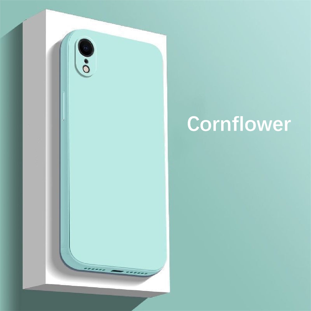 For IPhone XR Cover Drop and wear resistant Silicone Full Case Classic Simple Solid Color Phone Case Cover