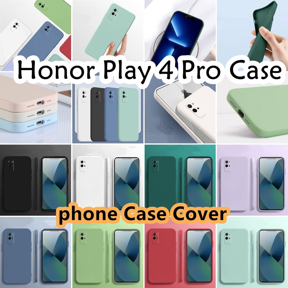 For Honor Play 4 Pro Cover Drop and wear resistant Silicone Full Case Classic Simple Solid Color Phone Case Cover