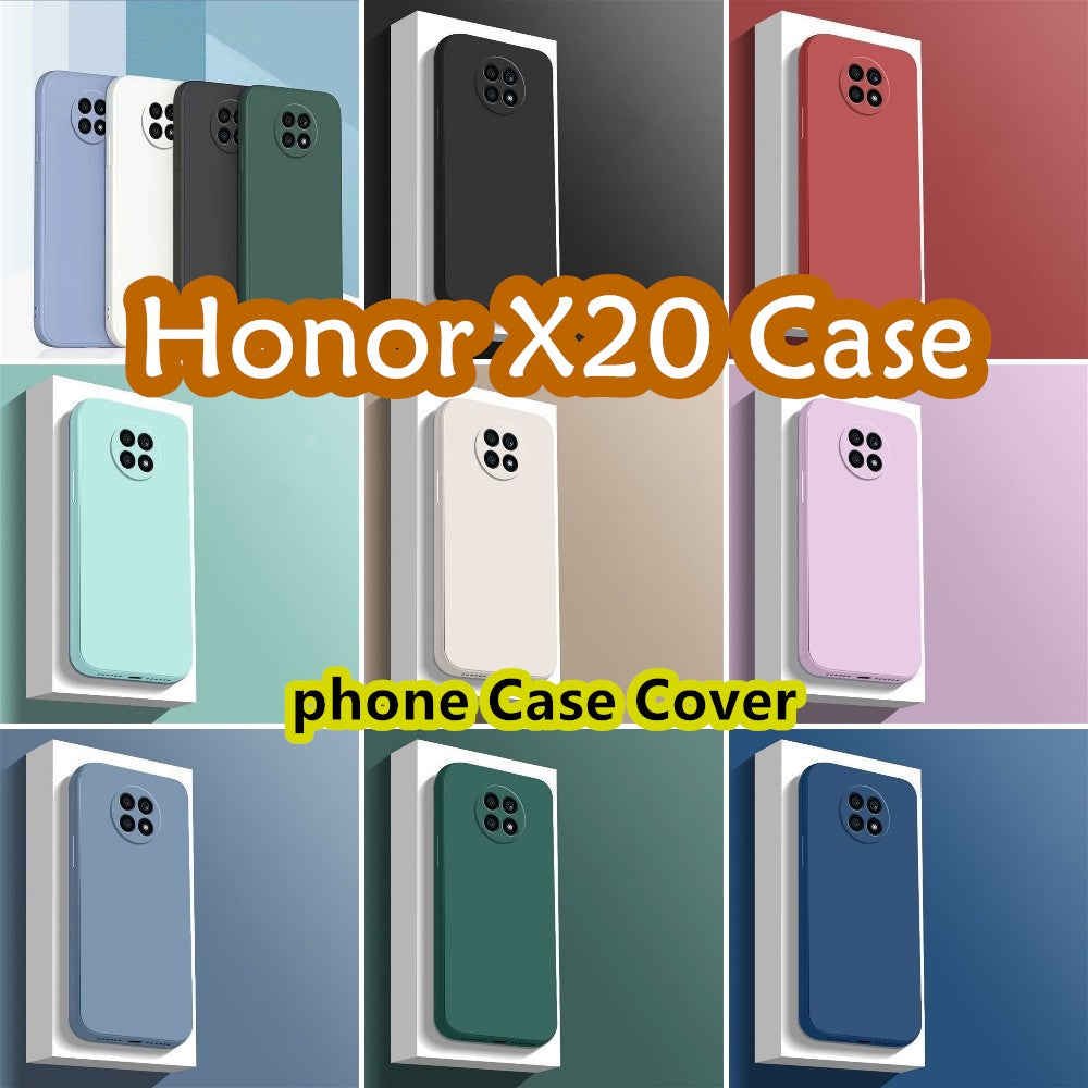 For Honor X20 Cover Drop and wear resistant Silicone Full Case Classic Simple Solid Color Phone Case Cover