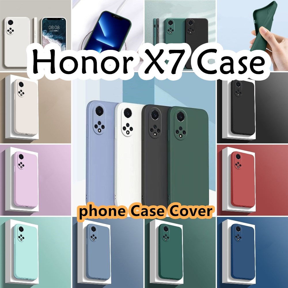 For Honor X7 Cover Drop and wear resistant Silicone Full Case Classic Simple Solid Color Phone Case Cover