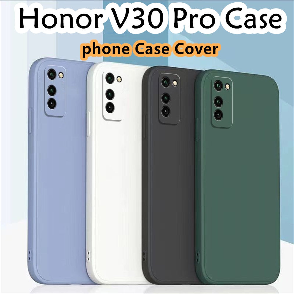 For Honor V30 Pro Cover Drop and wear resistant Silicone Full Case Classic Simple Solid Color Phone Case Cover