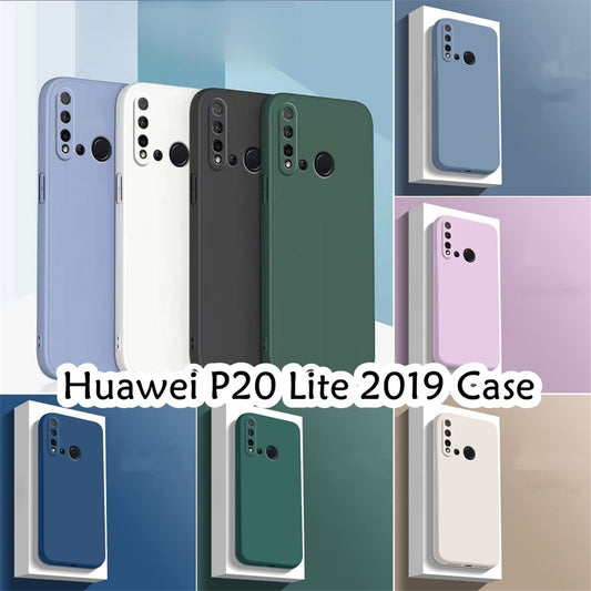 For Huawei P20 Lite 2019 Cover Drop and wear resistant Silicone Full Case Classic Simple Solid Color Phone Case Cover