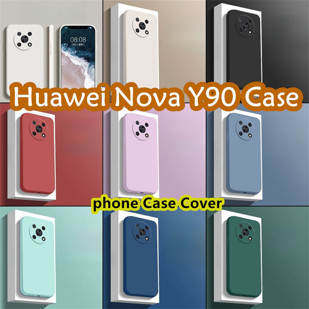 For Huawei Nova Y90 Cover Drop and wear resistant Silicone Full Case Classic Simple Solid Color Phone Case Cover
