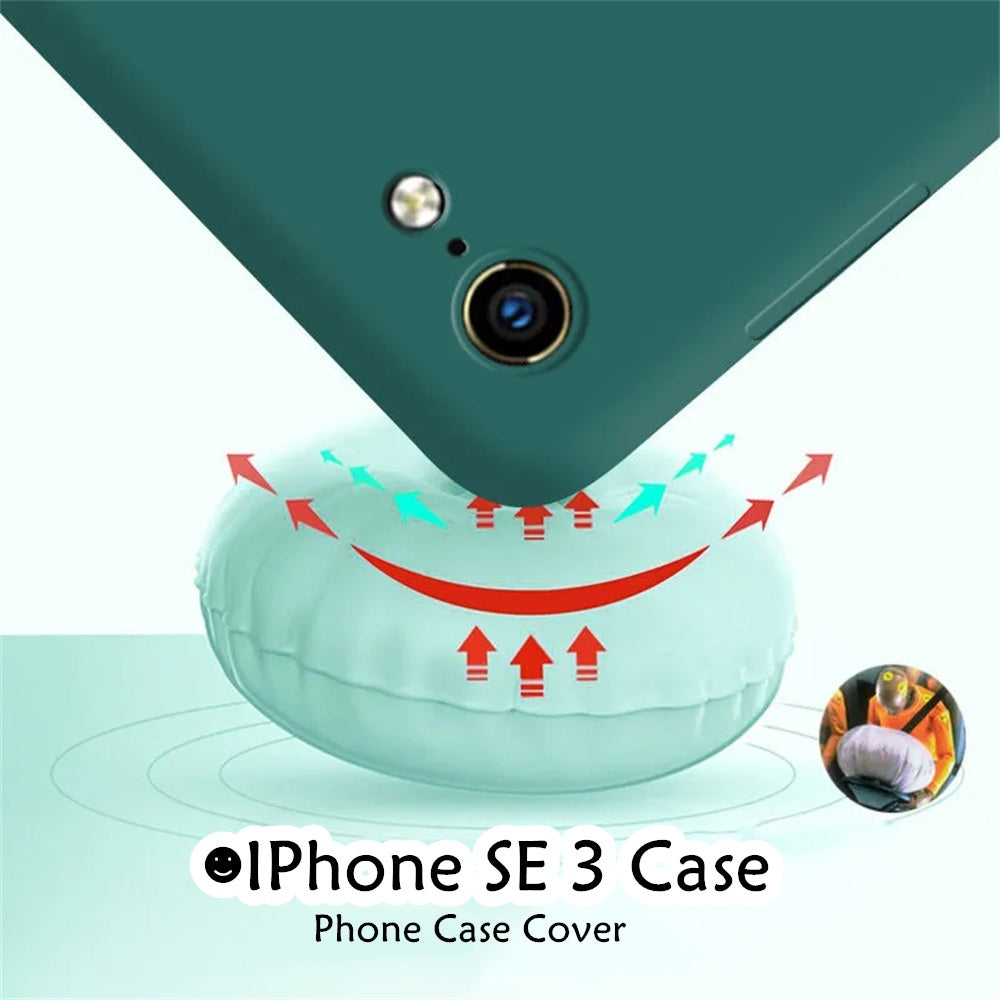 For IPhone SE 3 Cover Drop and wear resistant Silicone Full Case Classic Simple Solid Color Phone Case Cover