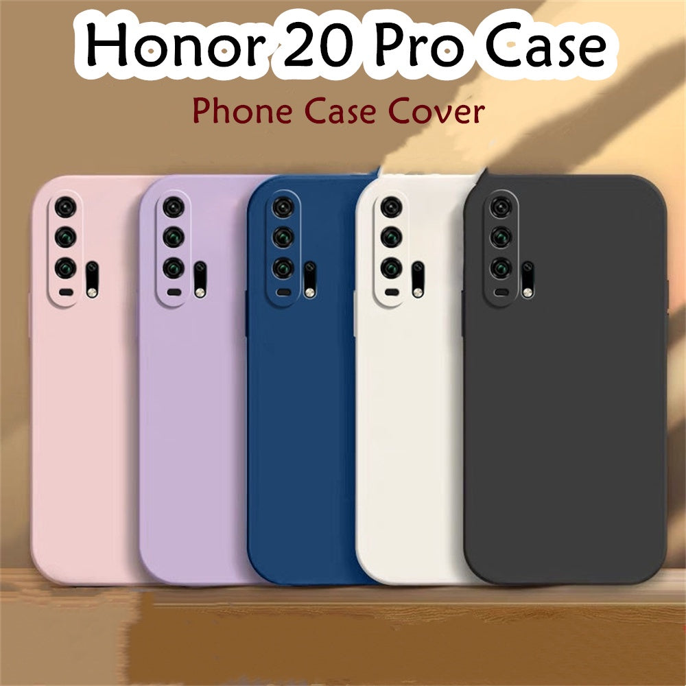 For Honor 20 Pro Cover Drop and wear resistant Silicone Full Case Classic Simple Solid Color Phone Case Cover