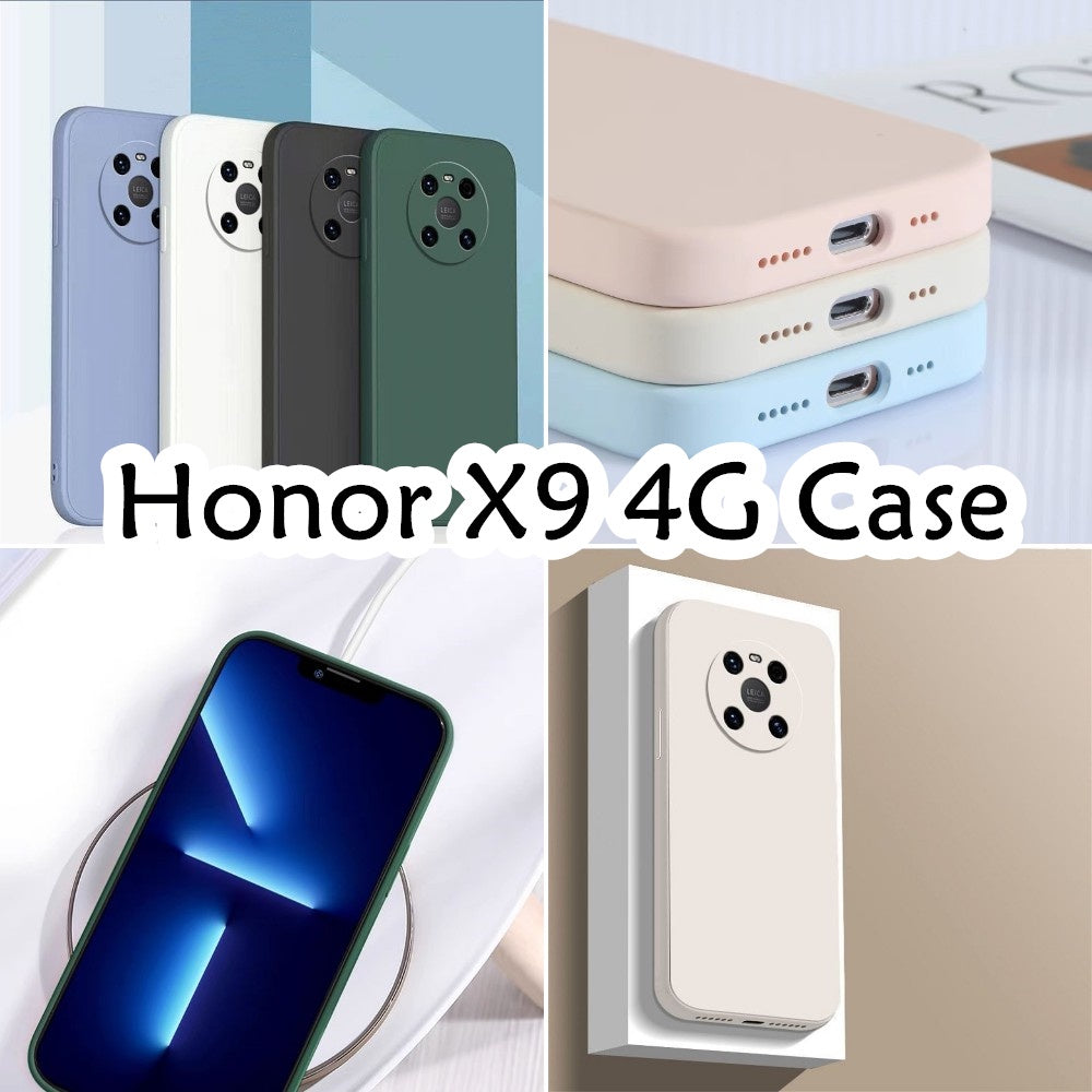 For Honor X9 4G Cover Drop and wear resistant Silicone Full Case Classic Simple Solid Color Phone Case Cover