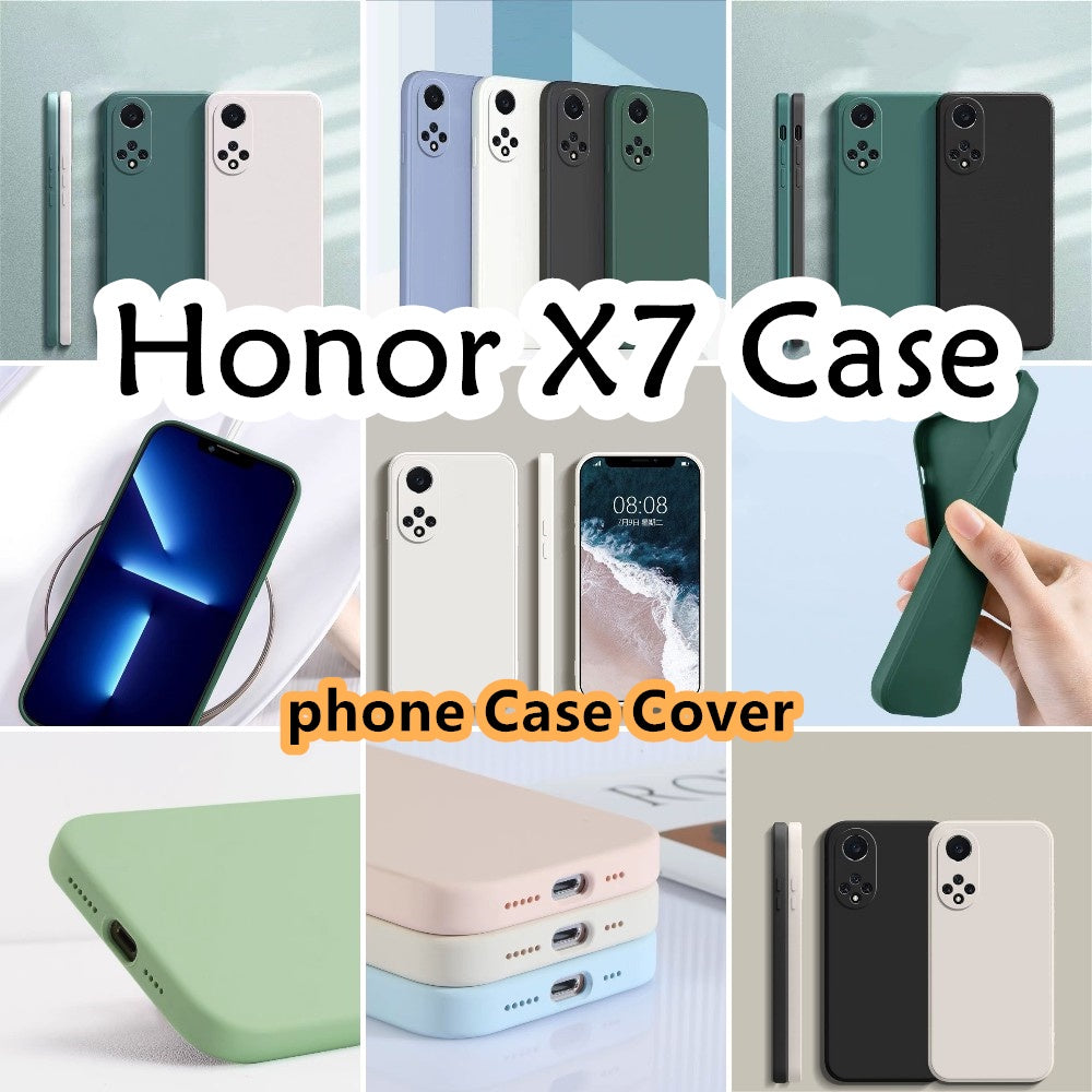For Honor X7 Cover Drop and wear resistant Silicone Full Case Classic Simple Solid Color Phone Case Cover