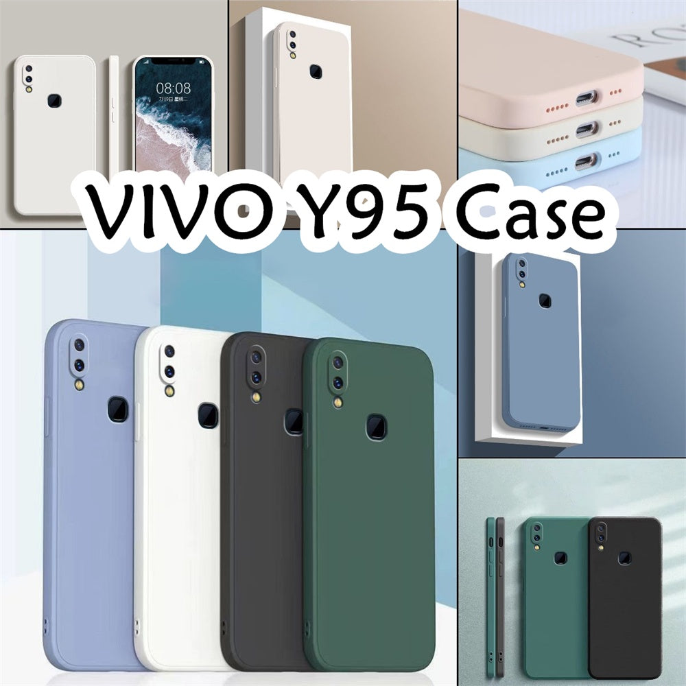 For VIVO Y95 Cover Drop and wear resistant Silicone Full Case Classic Simple Solid Color Phone Case Cover