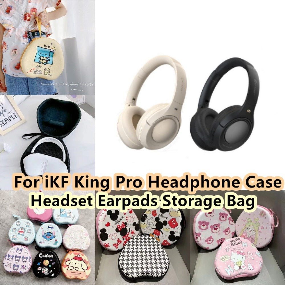 For IKF King Pro Headphone Case Cartoon Creative Patterns Headset Earpads Storage Bag Casing Box