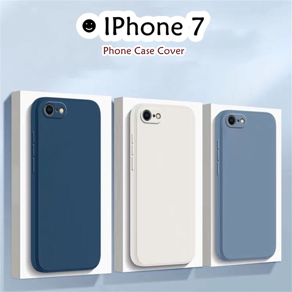 For IPhone 7 Cover Drop and wear resistant Silicone Full Case Classic Simple Solid Color Phone Case Cover