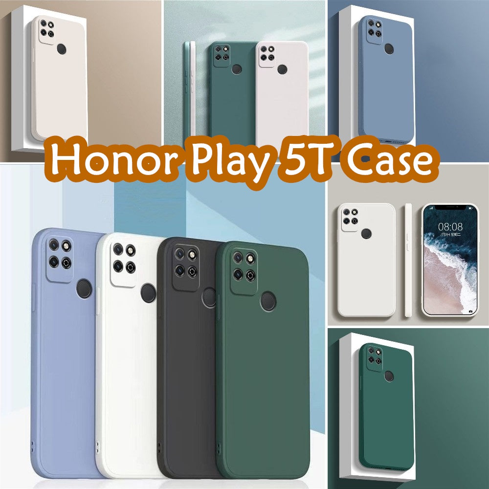 For Honor Play 5T Cover Drop and wear resistant Silicone Full Case Classic Simple Solid Color Phone Case Cover