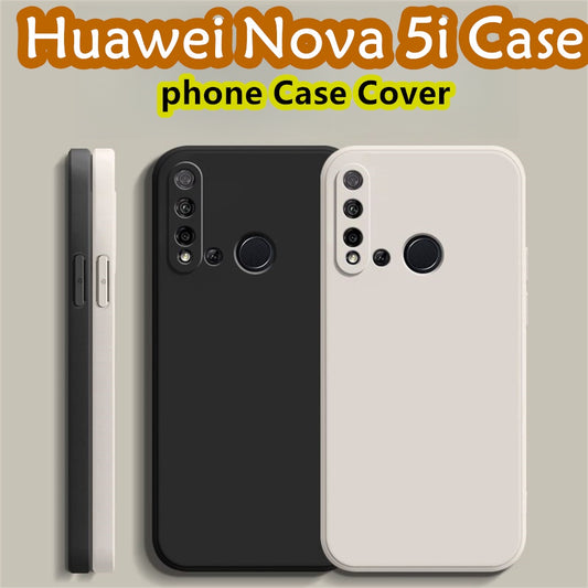For Huawei Nova 5i Cover Drop and wear resistant Silicone Full Case Classic Simple Solid Color Phone Case Cover