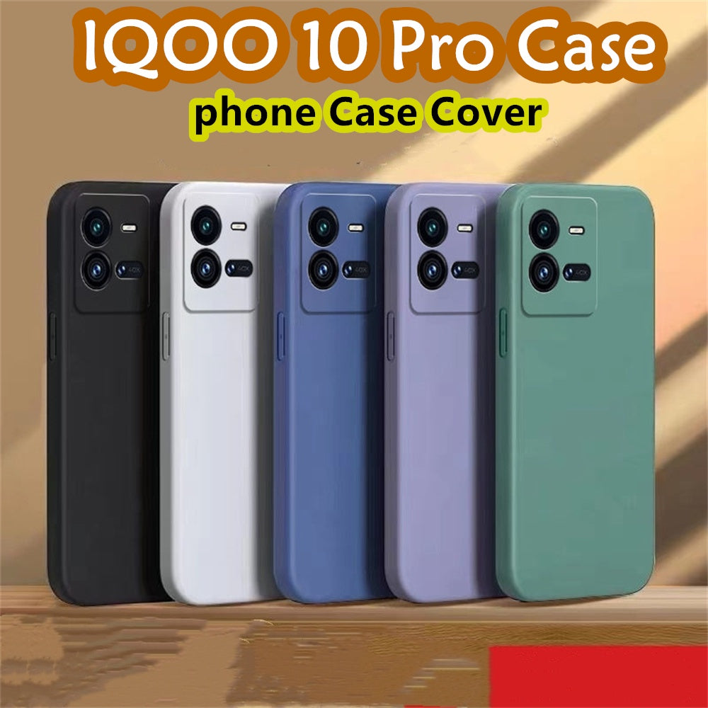 For IQOO 10 Pro Cover Drop and wear resistant Silicone Full Case Classic Simple Solid Color Phone Case Cover