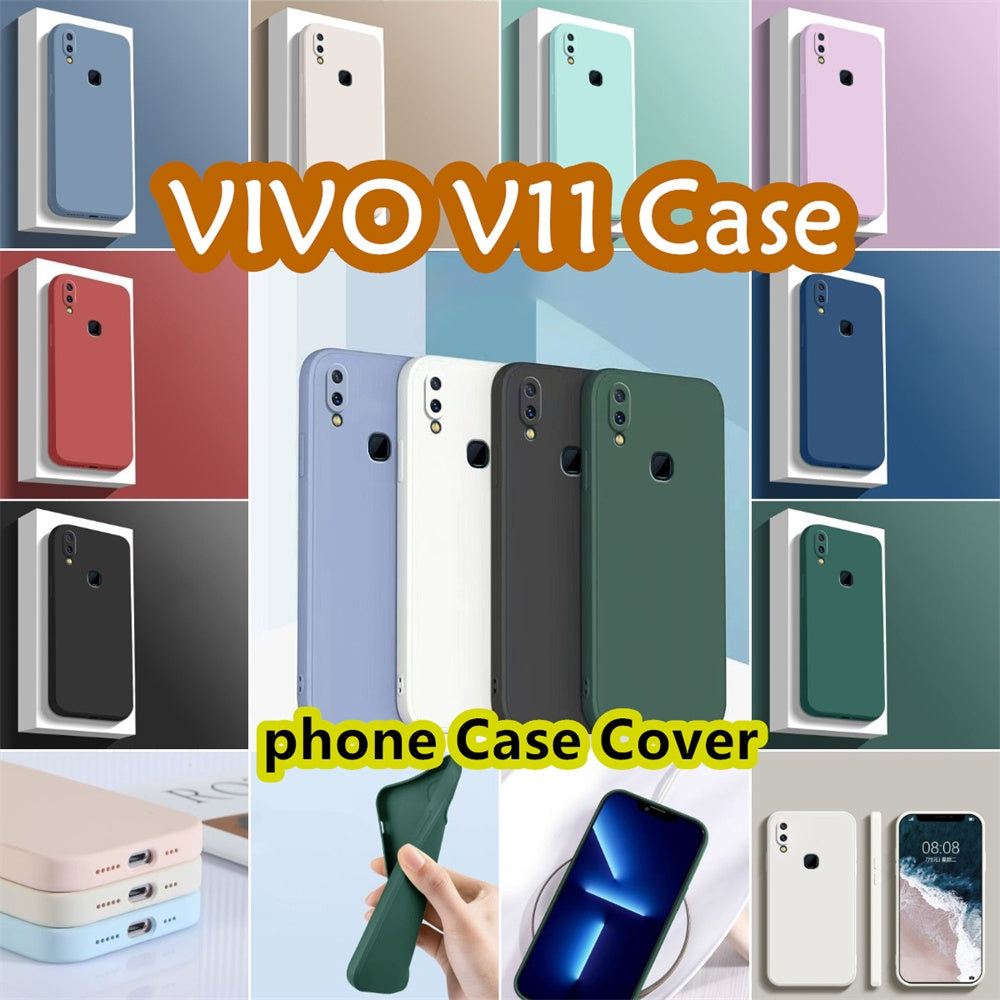 For VIVO V11 Cover Drop and wear resistant Silicone Full Case Classic Simple Solid Color Phone Case Cover