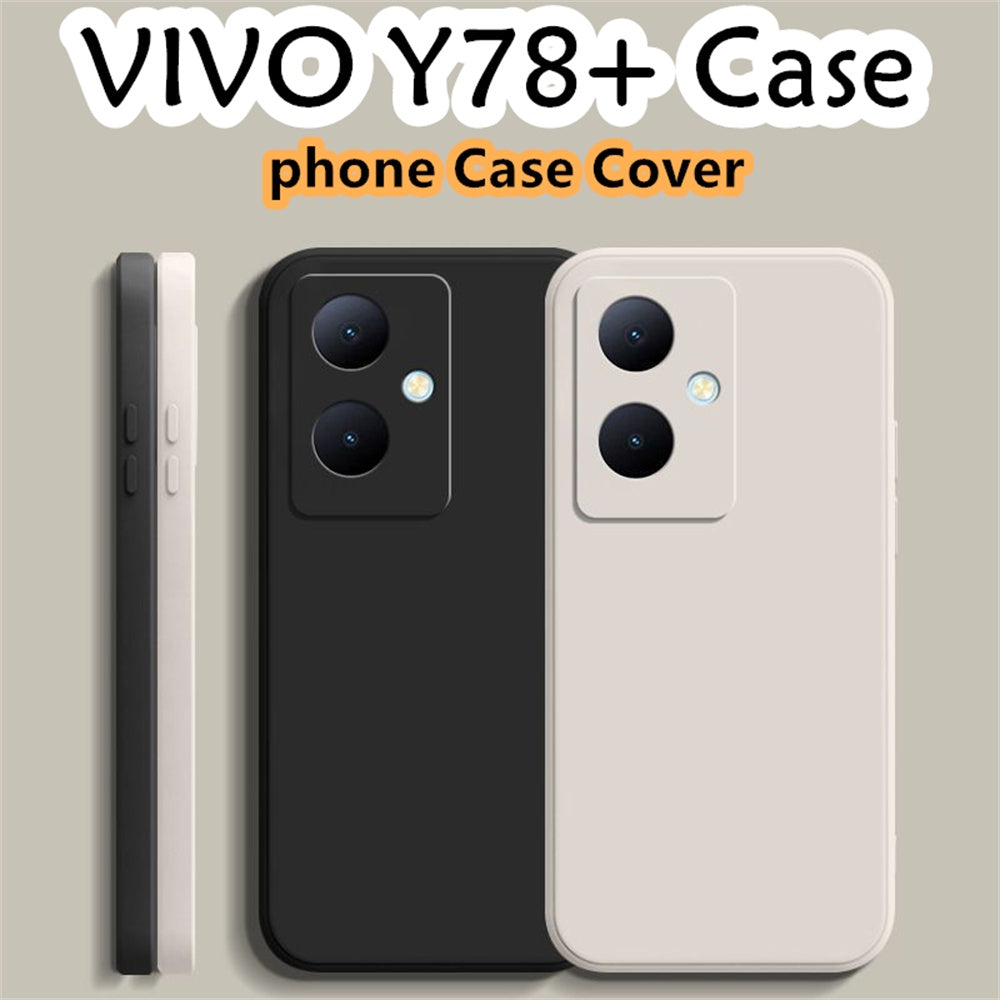 For VIVO Y78+ Cover Drop and wear resistant Silicone Full Case Classic Simple Solid Color Phone Case Cover