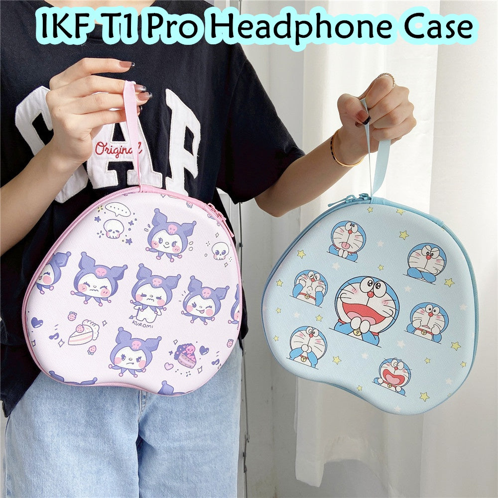 For IKF T1 Pro Headphone Case Cartoon Creative Patterns Headset Earpads Storage Bag Casing Box