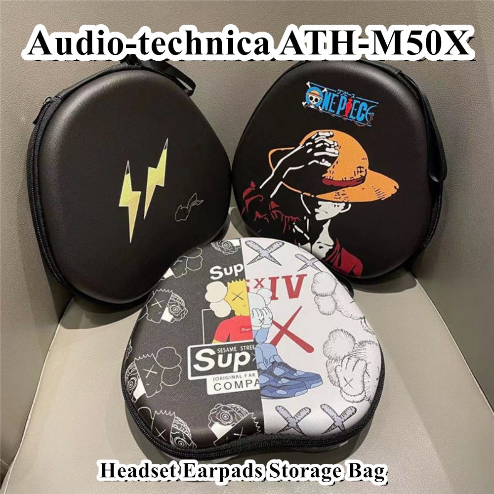For Audio-technica ATH-M50X Headphone Case Cartoon Creative Patterns Headset Earpads Storage Bag Casing Box