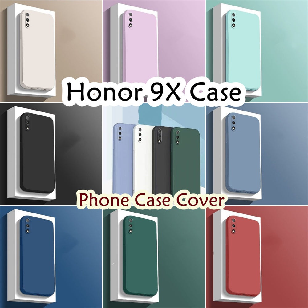 For Honor 9X Cover Drop and wear resistant Silicone Full Case Classic Simple Solid Color Phone Case Cover