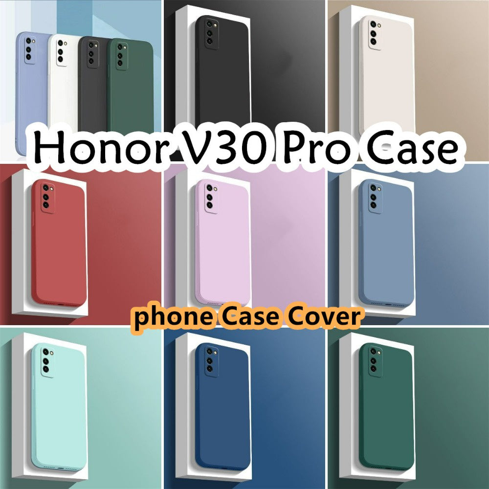 For Honor V30 Pro Cover Drop and wear resistant Silicone Full Case Classic Simple Solid Color Phone Case Cover