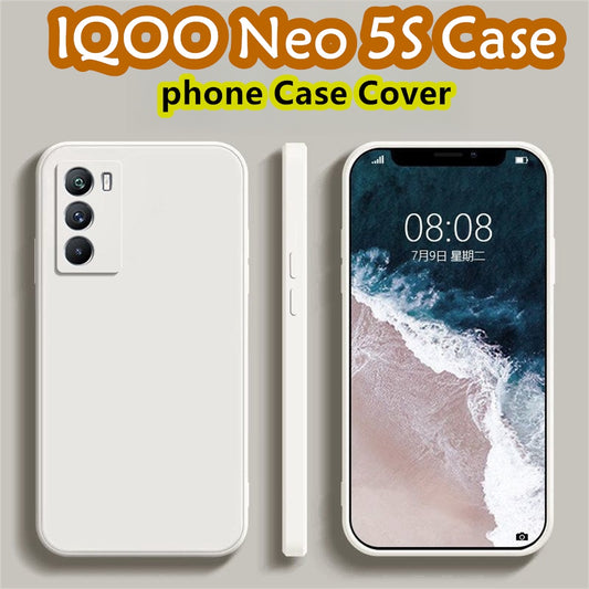 For IQOO Neo 5S Cover Drop and wear resistant Silicone Full Case Classic Simple Solid Color Phone Case Cover