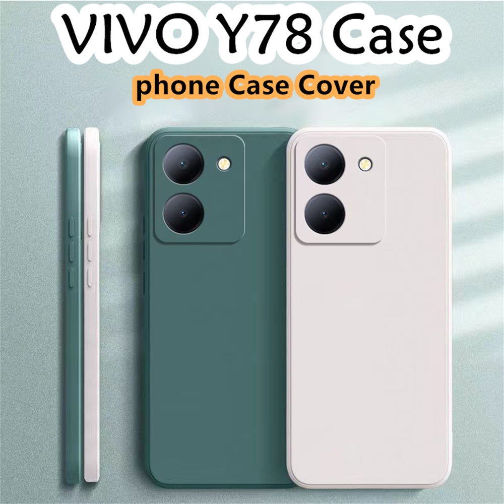 For VIVO Y78 Cover Drop and wear resistant Silicone Full Case Classic Simple Solid Color Phone Case Cover
