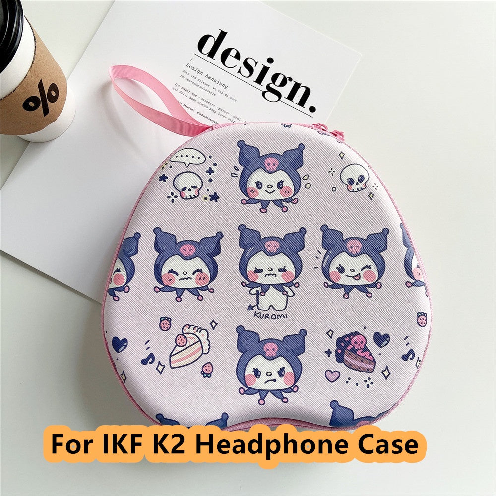 For IKF K2 Headphone Case Cartoon Creative Patterns Headset Earpads Storage Bag Casing Box