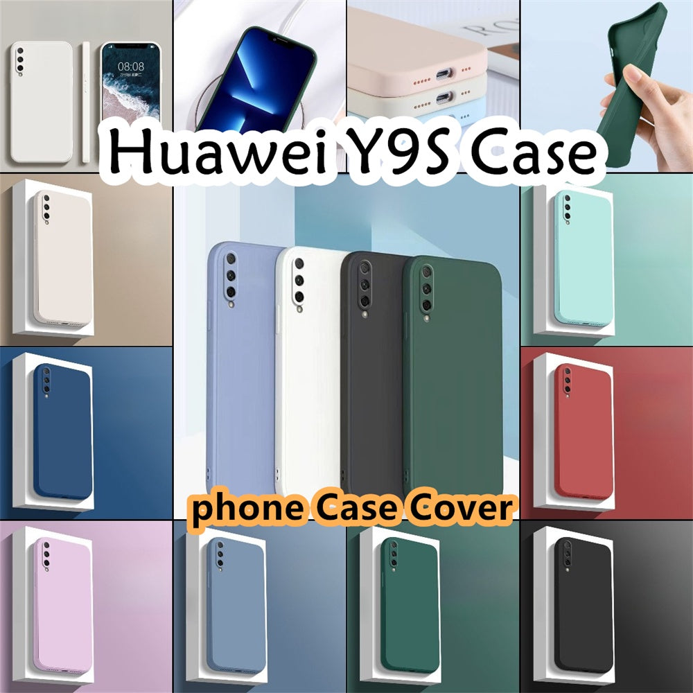 For Huawei Y9S Cover Drop and wear resistant Silicone Full Case Classic Simple Solid Color Phone Case Cover
