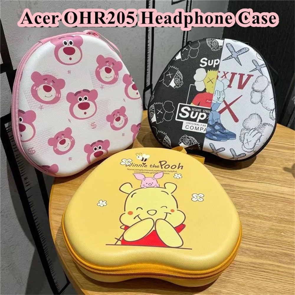 For Acer OHR205 Headphone Case Cartoon Creative Patterns Headset Earpads Storage Bag Casing Box