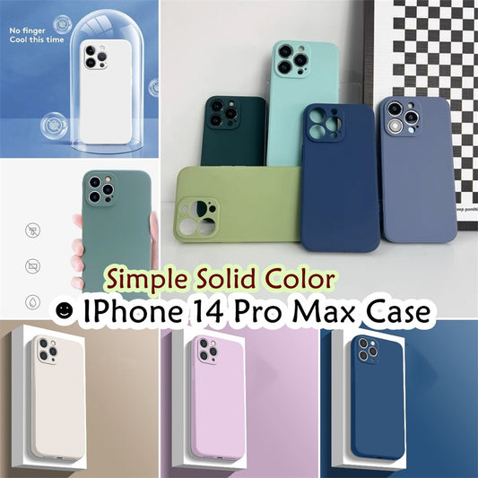 For IPhone 14 Pro Max Cover Drop and wear resistant Silicone Full Case Classic Simple Solid Color Phone Case Cover
