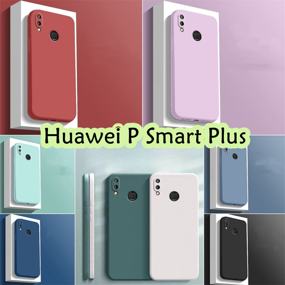 For Huawei P Smart Plus Cover Drop and wear resistant Silicone Full Case Classic Simple Solid Color Phone Case Cover