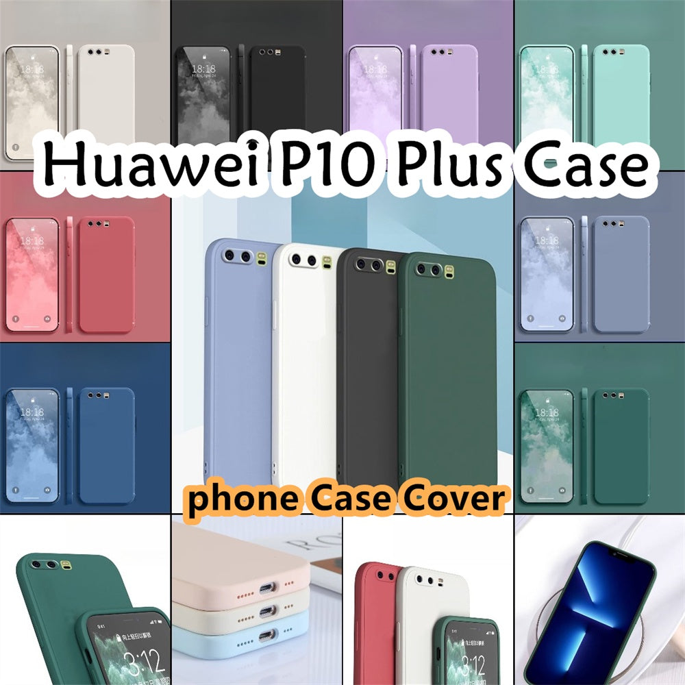 For Huawei P10 Plus Cover Drop and wear resistant Silicone Full Case Classic Simple Solid Color Phone Case Cover