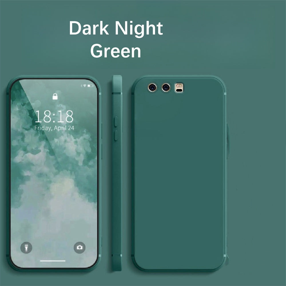 For Huawei P10 Plus Cover Drop and wear resistant Silicone Full Case Classic Simple Solid Color Phone Case Cover