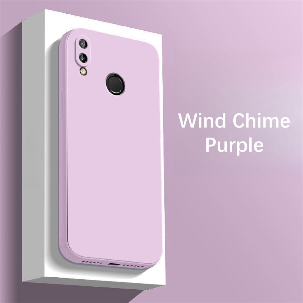 For Huawei Y7 Prime 2019 Cover Drop and wear resistant Silicone Full Case Classic Simple Solid Color Phone Case Cover