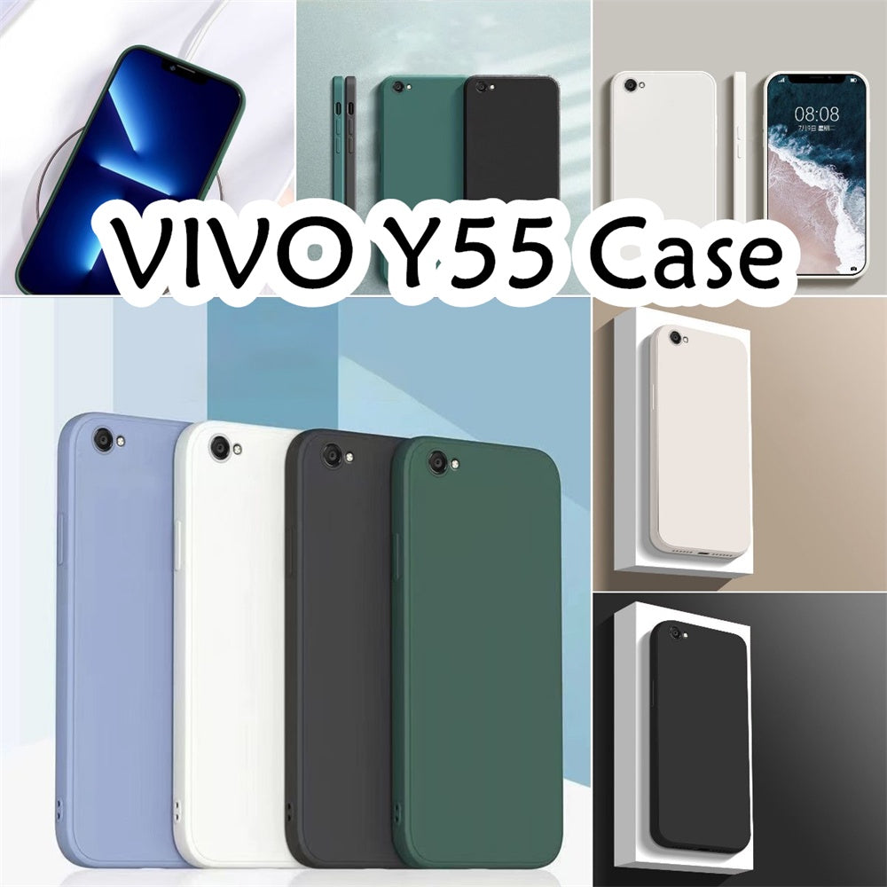 For VIVO Y55 Cover Drop and wear resistant Silicone Full Case Classic Simple Solid Color Phone Case Cover