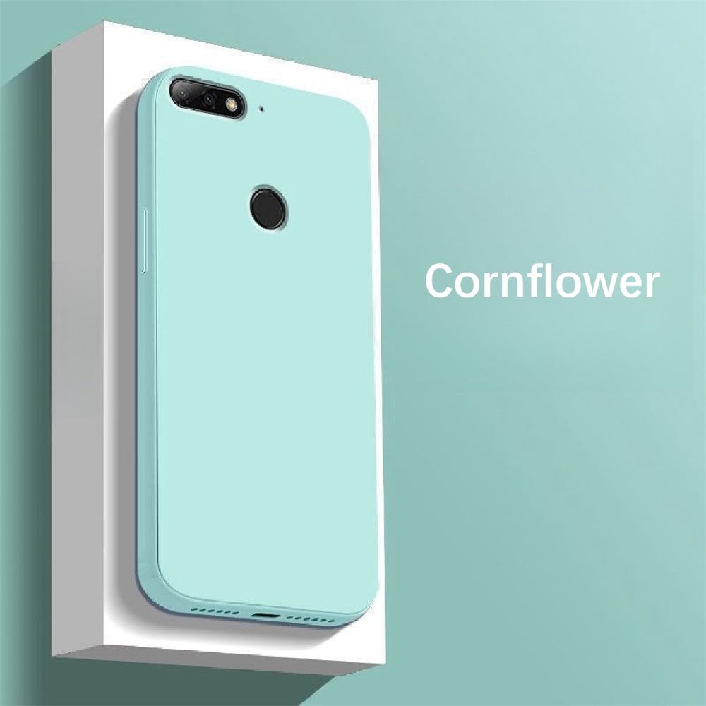 For Huawei Enjoy 8 Cover Drop and wear resistant Silicone Full Case Classic Simple Solid Color Phone Case Cover