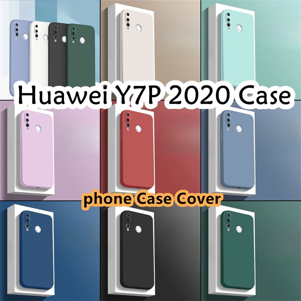 For Huawei Y7P 2020 Cover Drop and wear resistant Silicone Full Case Classic Simple Solid Color Phone Case Cover