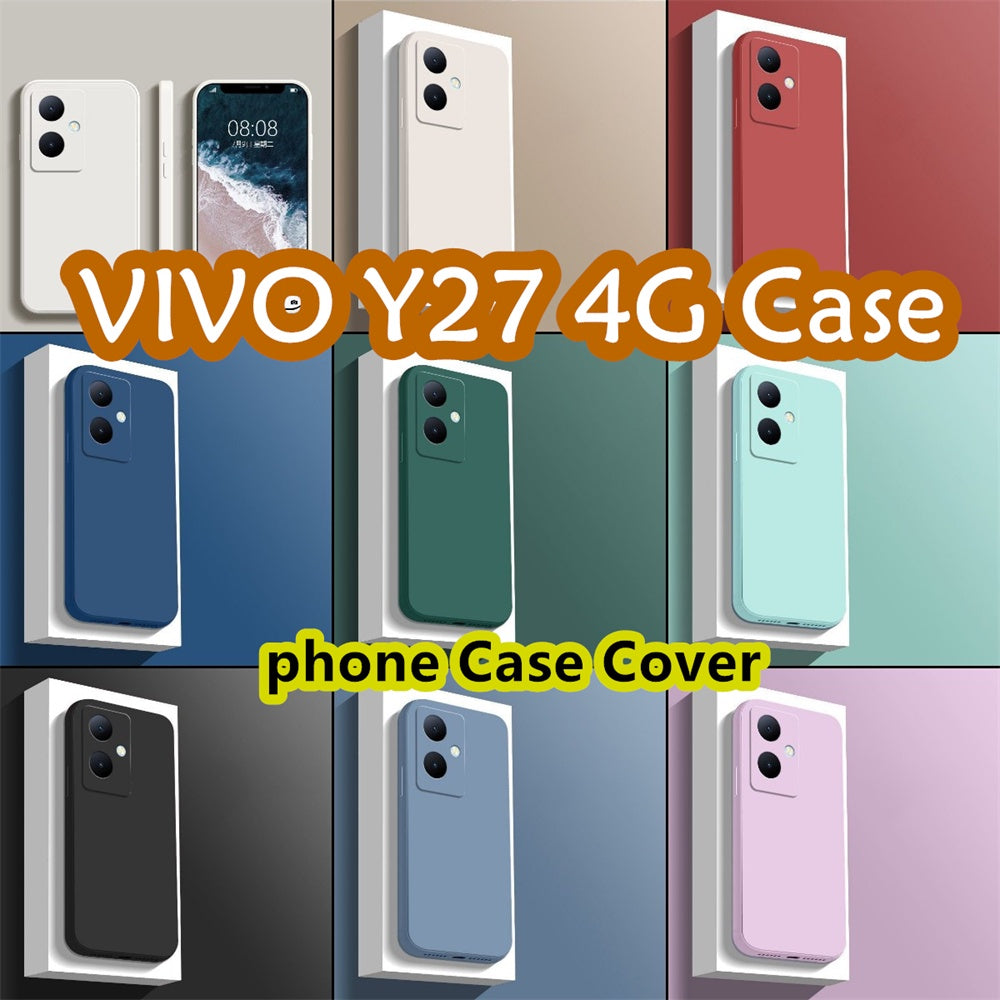 For VIVO Y27 4G Cover Drop and wear resistant Silicone Full Case Classic Simple Solid Color Phone Case Cover