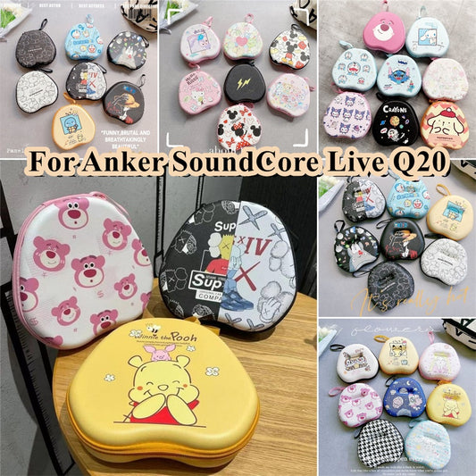 For Anker SoundCore Live Q20 Headphone Case Cartoon Creative Patterns Headset Earpads Storage Bag Casing Box