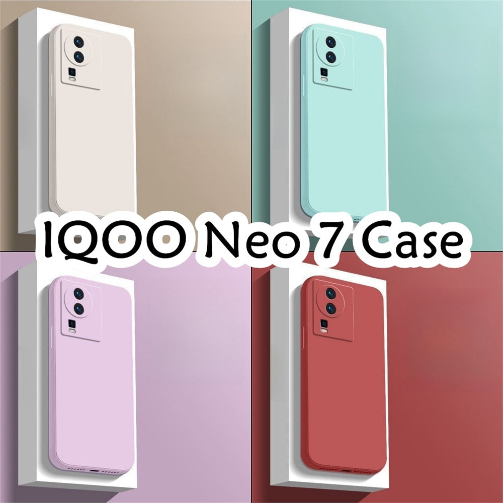 For IQOO Neo 7 Cover Drop and wear resistant Silicone Full Case Classic Simple Solid Color Phone Case Cover