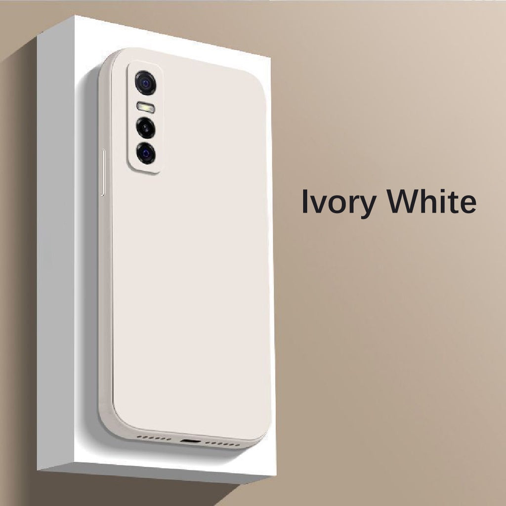 For VIVO Y73S Cover Drop and wear resistant Silicone Full Case Classic Simple Solid Color Phone Case Cover